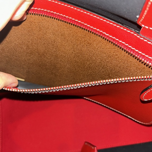 Boldrini Selleria Italy Red Fragola Leather Tote - Picture 10 of 11